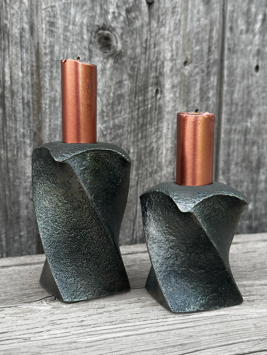Solid Steel Candleholders