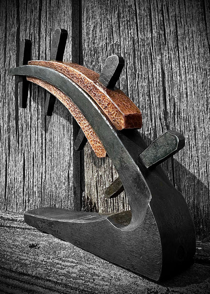 Inflection Sculpture Forged steel, copper - hot wax finish