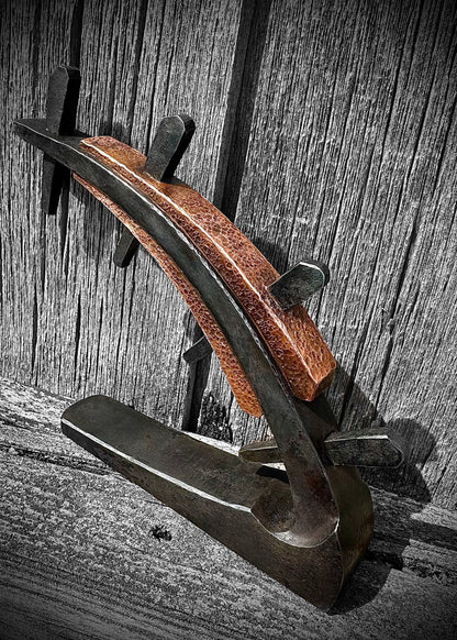 Inflection Sculpture Forged steel, copper - hot wax finish