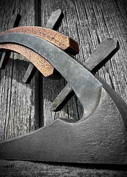 Inflection Sculpture Forged steel, copper - hot wax finish