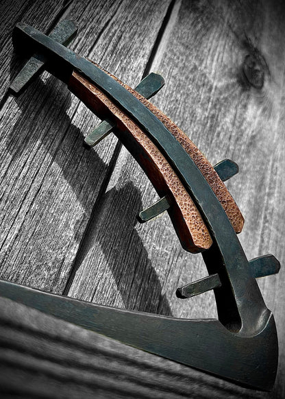 Inflection Sculpture Forged steel, copper - hot wax finish