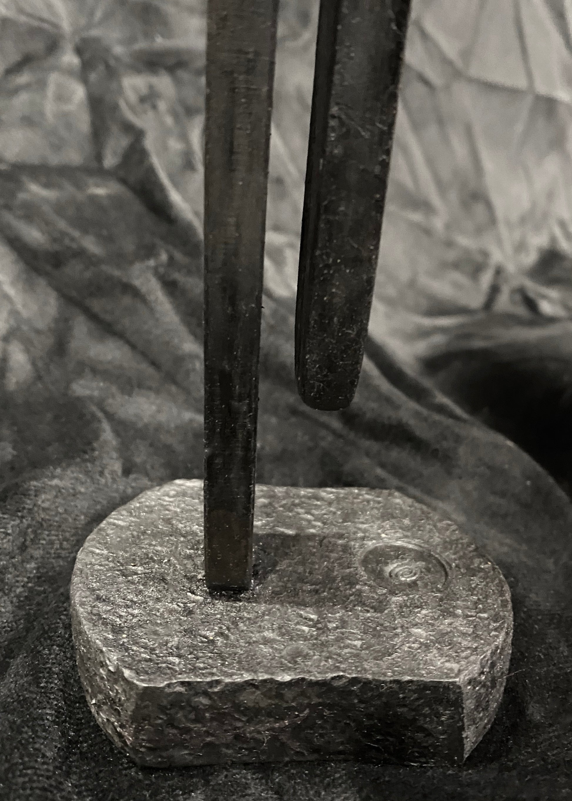 Forged steel with waxed hot finish.
